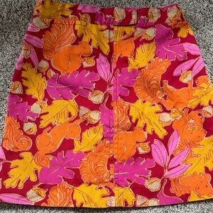 Lilly Pulitzer Fall Squirrel Print Skirt -